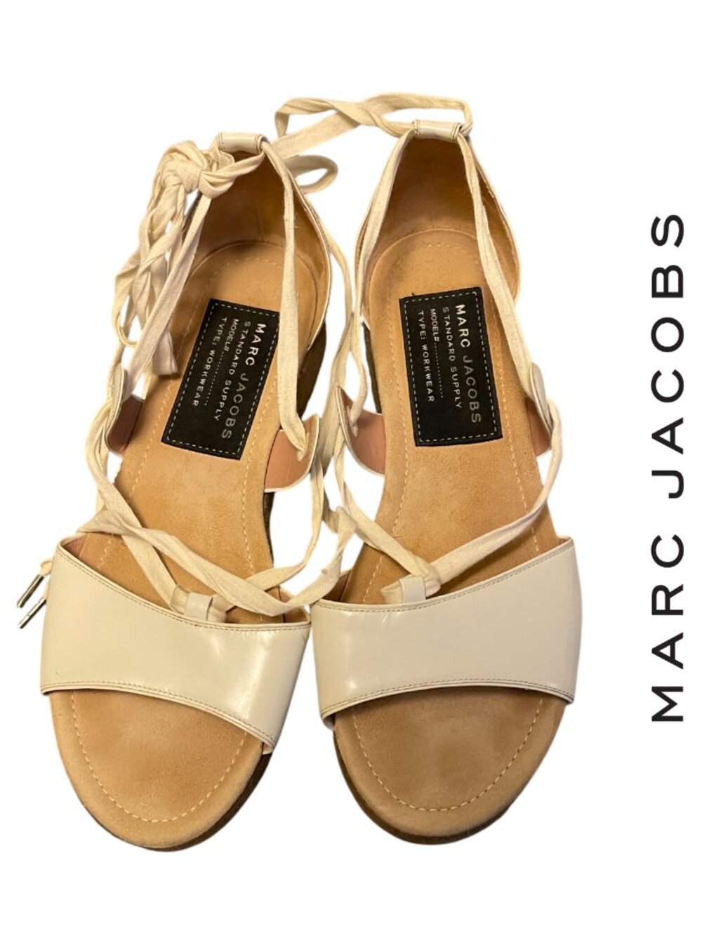 Marc Jacobs Standard Supply Sandals Leather Designer Minimalist Y2K, Size 38/7.5